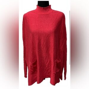 Pinky red mock neck